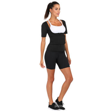 Stretch Black Short Sleeves Neoprene Plus Size Underbust Shapewear Shaping Comfort